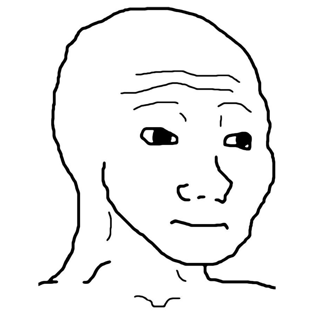 CLASSIC WOJAK meme face template