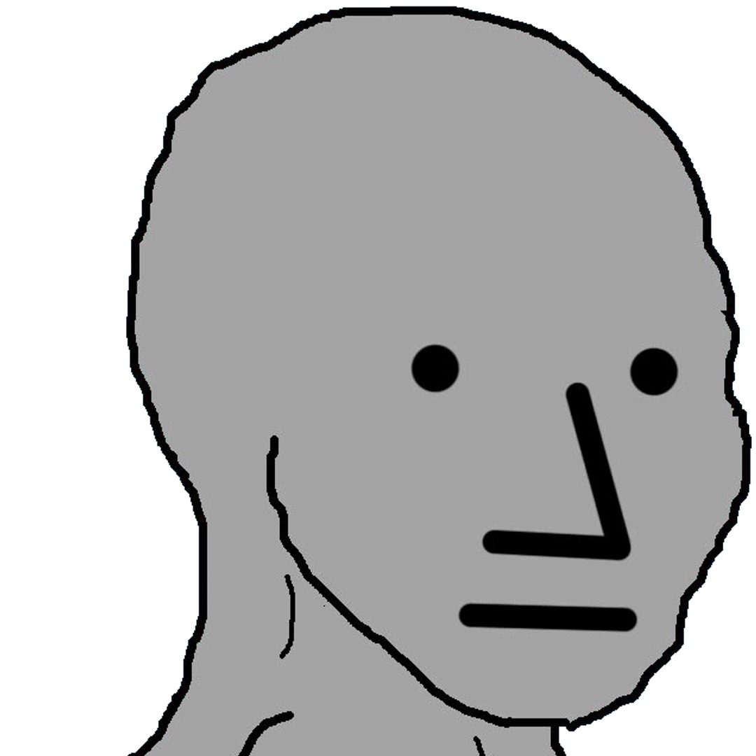 NPC WOJAK meme face template