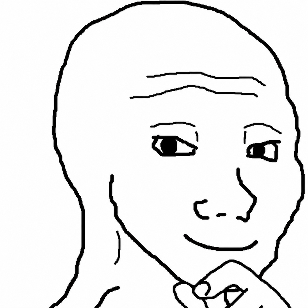 SMUG WOJAK meme face template